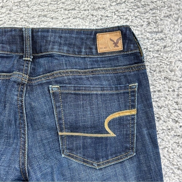 American Eagle Jeans Womens 2 Artist Crop Stretch Dark Wash Casual Denim Classic - Picture 4 of 5